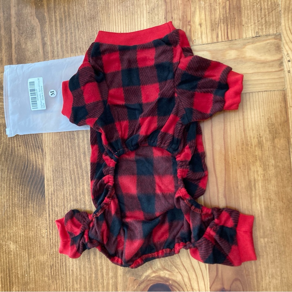 Plaid Dog Sweater - Red and Black